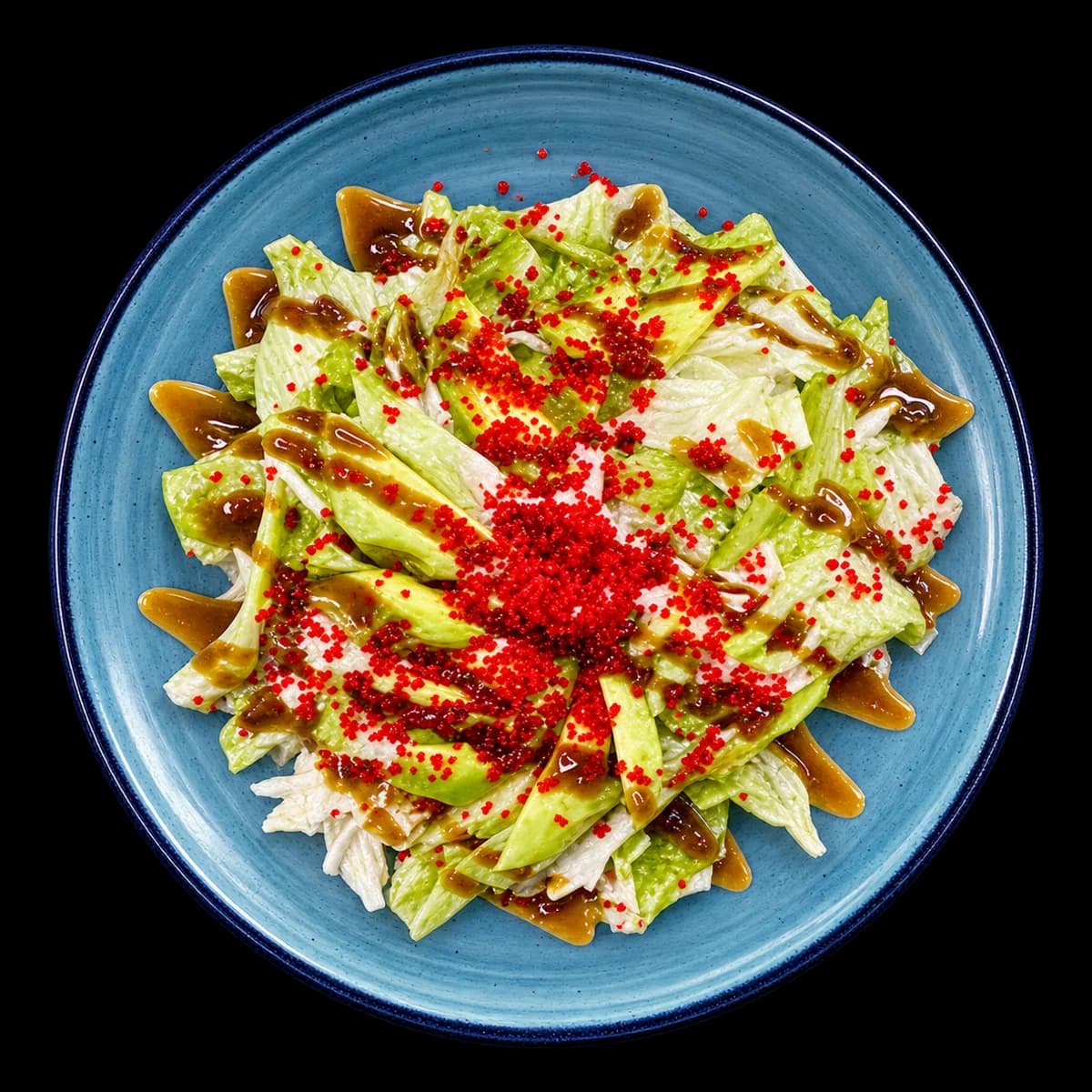 Камчатский салат с крабом и икорным соусом